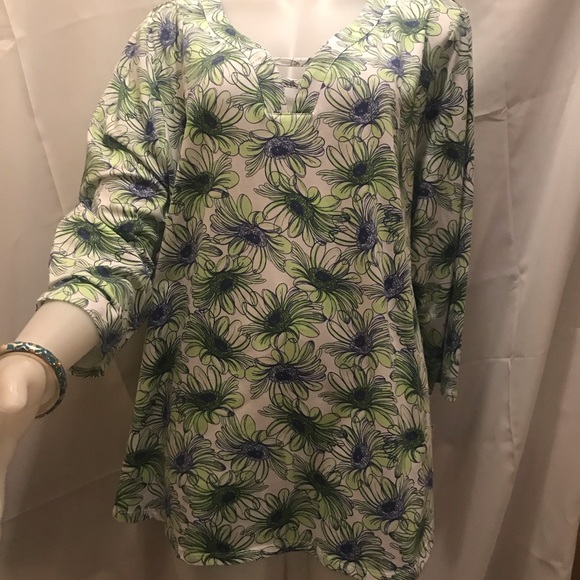 hearts of palm Tops Nwt Sz 3x Hearts Of Palm Blue Bouquets Top